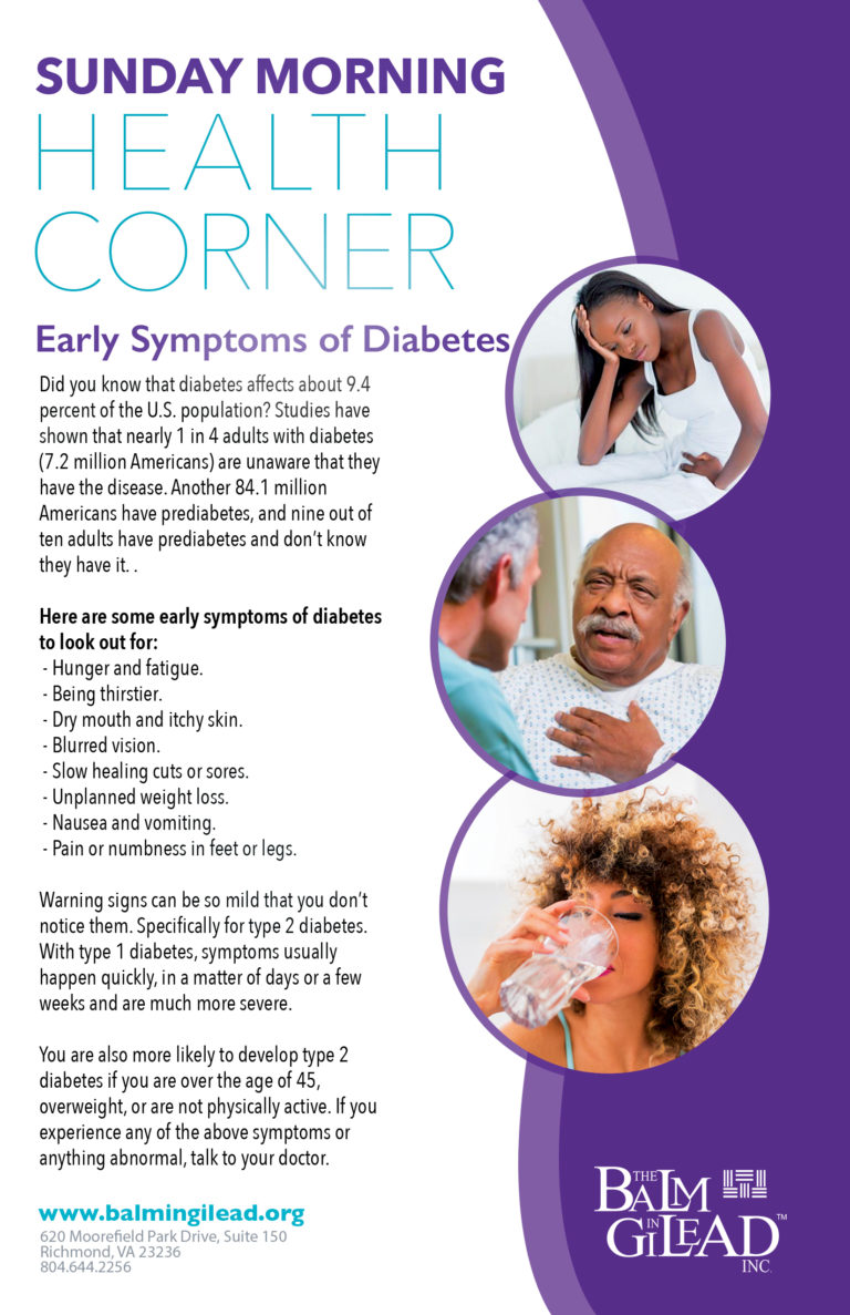 Early Symptoms of Diabetes | Balm In Gilead